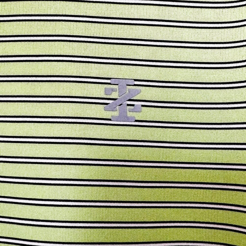 Men's Izod Golf Polo Size XL TG Green With Black & White Strips - Picture 3 of 7